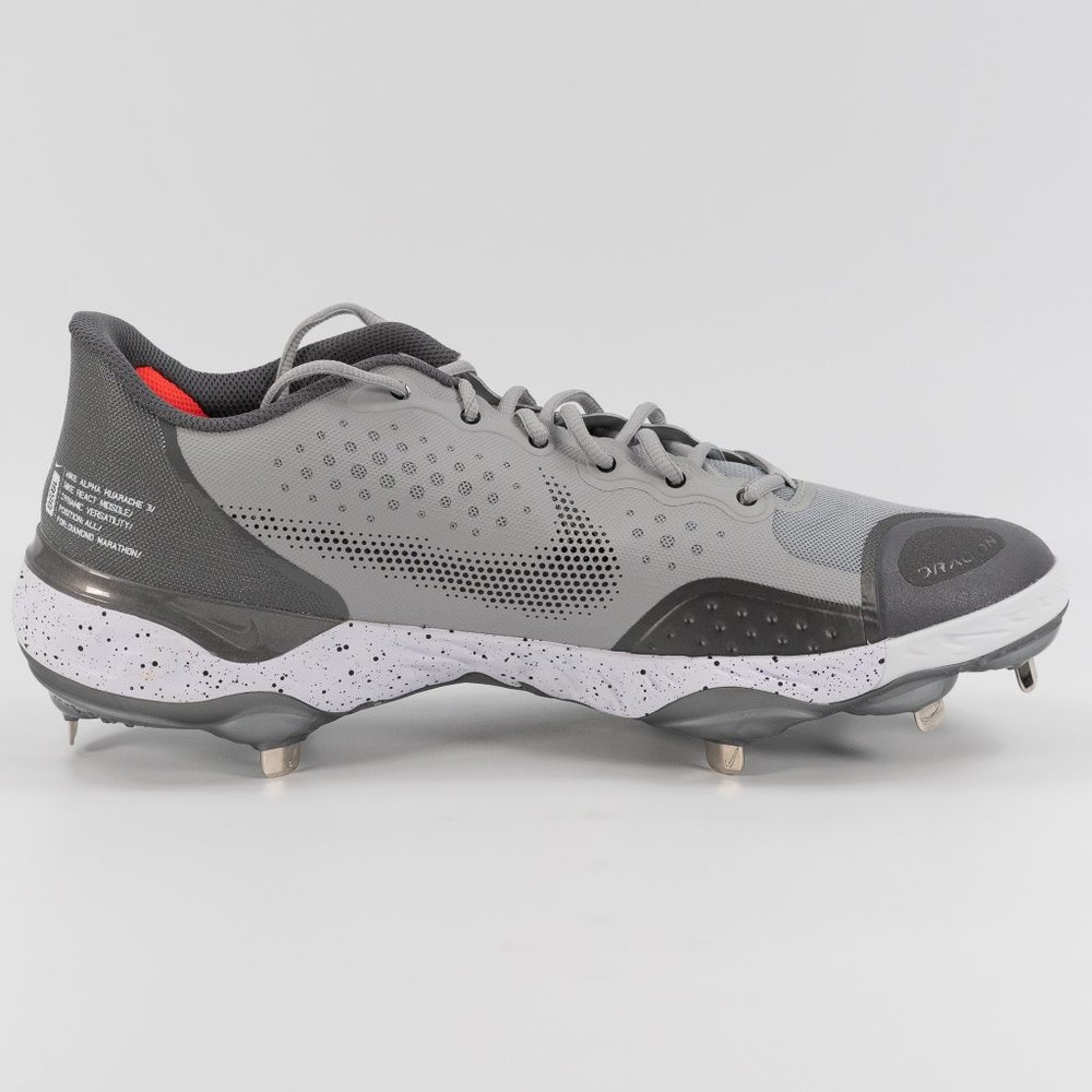 Nike Alpha Huarache Elite 3 Low 'Light Smoke Grey' CK0746-011 Metal Baseball - Picture 4 of 10